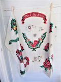 Cut And Sew Christmas Panel Appliques Wamsutta Wreath Roses Holly 1 Panel