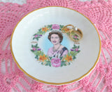 Dish Queen Elizabeth II Coalport 1986 Souvenir Plate Teabag Caddy Ring Dish