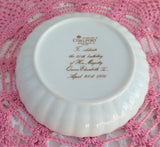 Dish Queen Elizabeth II Coalport 1986 Souvenir Plate Teabag Caddy Ring Dish