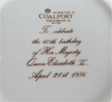 Dish Queen Elizabeth II Coalport 1986 Souvenir Plate Teabag Caddy Ring Dish