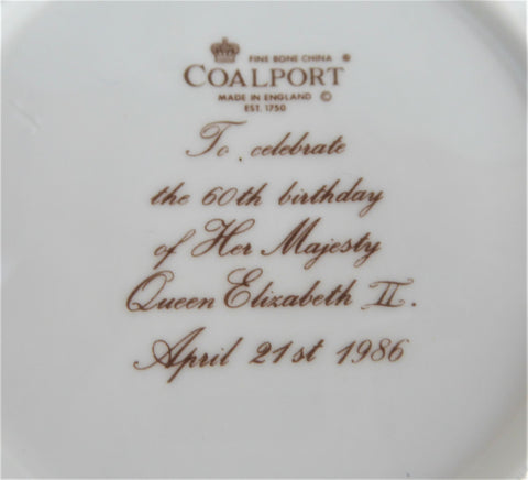 Dish Queen Elizabeth II Coalport 1986 Souvenir Plate Teabag Caddy