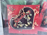 Cross Stitch Kit Fabric Boxes Unopened 1992 Mistletoe Holly Christmas All Included