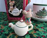 Mouse On Teapot Mom 1997 Christmas Tree Ornament Hallmark Keepsake Ornament Boxed