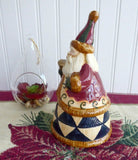 Jim Shore Santa Bell Heartwood Creek Christmas Hostess Ceramic Bell Earth Tones Enesco