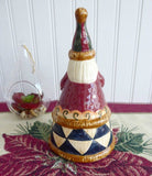 Jim Shore Santa Bell Heartwood Creek Christmas Hostess Ceramic Bell Earth Tones Enesco