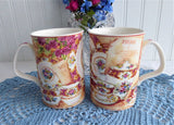 Royal Albert Lady Carlyle Collage Mug Pair Afternoon Tea Series Elegant Tea Mugs