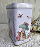 Tea Tin Beatrix Potter Peter Rabbit Empty Tea Canister Flopsy Bunnies Benjamin Bunny