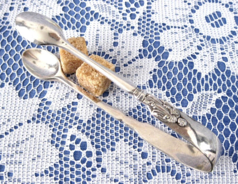 Edwardian Apostle Sugar Tongs Spoon Ends Bridon Bros Sheffield 1900-1910 Shaped Finial Top Quality - Antiques And Teacups - 1